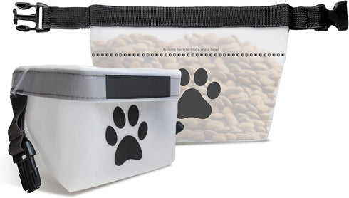 rezip Clip N' Go Pet Bowl 2-Pack | Collapsible Portable Dog Food Storage Bag and Feeding/Water Bowl | BPA-Free, Food Grade, Leakproof | Reusable, ...