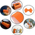 CDY Smooth Faux Leather Sheets 13.8"X53" Solid Color Faux Leather Fabric Roll Perfect for Making Earrings, Bows,Bags,DIY Crafts (Orange)...