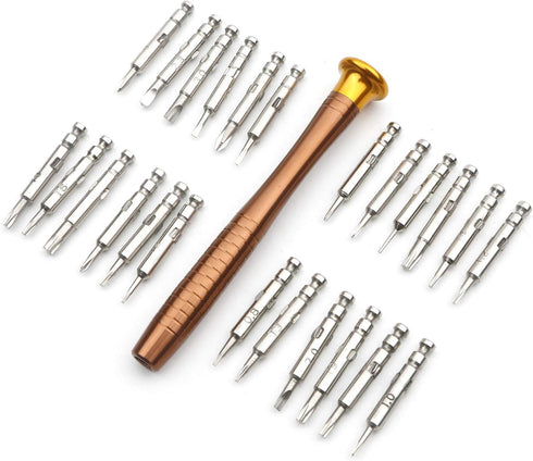 25 in 1 Screwdriver Set, Precision Screwdriver Small Screwdriver Set with Black Leather Bag for Watch, Eyeglasses, PC, Mobile Phone, Digital Camer...