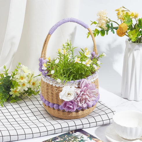 ORIGACH 102 Pcs DIY Macrame Basket Kit Cotton Rope Basket Weaving Kits for Beginners with Video Tutorials Storage Basket with Handles for Picnic H...