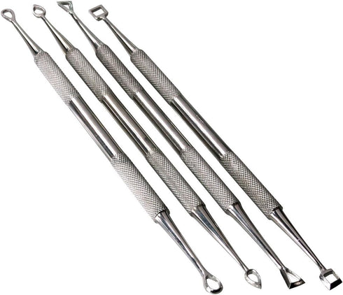 HTS 156C4 4 Pc Stainless Steel Hollow Tip Carver Wax & Clay Sculpting Tool Set...