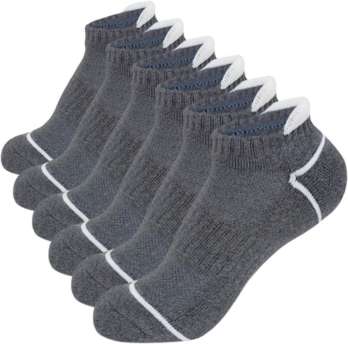 KONY 6 Pairs Women's Cotton Thick Cushioned Running Athletic Low Cut Ankle Tab Socks, Size 6-9...