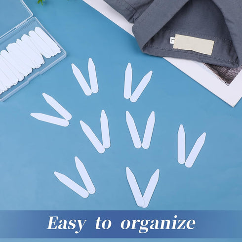 30PCS 2.2" Collar Stays for Men's Dress Shirts, Plastic Collar Stays Dress Shirt Collar Inserts, Waterproof Invisible Shirt Collar Inserts, Dress ...