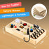 Joyreal Montessori Busy Board Toy for Toddlers, LED Wooden Sensory Board with 8 Switch Light Designs, Early Activity Motor Skills Educational Toys...