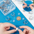 UNICRAFTALE 20 Sets DIY Blank Dome Finger Rings Stainless Steel Open Cuff Ring Making Kit Adjustable Ring Blanks 14mm Base Ring Bezel Tray with Gl...