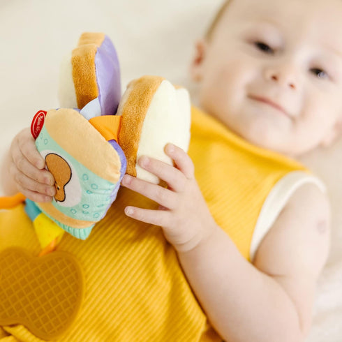 Melissa & Doug Multi-Sensory PB&J Take-Along Clip-On Baby Toy | Sensory toy for Infants | Developmental Toy for Toddlers | 0+ | Gift for Baby Boys...