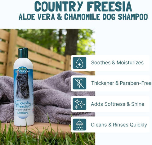 Bio-Groom Country Freesia Dog Shampoo – Natural Scent Pet Shampoo, Aloe Vera, Chamomile, Cat & Dog Bathing Supplies, Puppy Wash, Cruelty-Free, Mad...