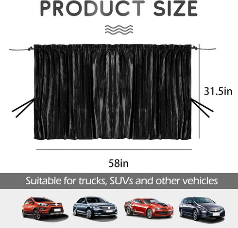 ZATOOTO Car Curtains - Divider Privacy Window Sun Shade - Side Windshield Magnetic Sunshades Covers - Travel Removable Simple...