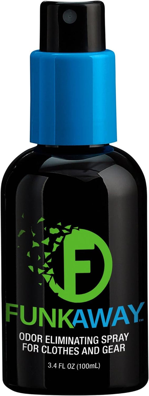 FunkAway Odor Eliminator Spray for Shoes, Clothes and Gear, 3.4 oz., Non-Aerosol; Mini Size for Travel, Ideal for Gym Bag, Purse, Locker or Suitca...