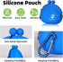 Silicone Dog Treat Pouch with Waist Carebiner, Small Treat Pouch for Pet Training, Cute Portable Treat Bag Container for Leash Darkblue, Best Gift...