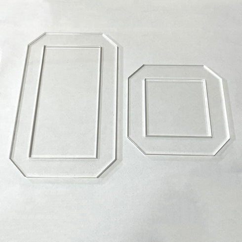 2 Sets Quilting Templates, Quilting Supplies, Sewing Templates, Quilting Rulers, 5" x 2.5" Rectangle and 2.5" Square, Quilting Templates for DIY Q...