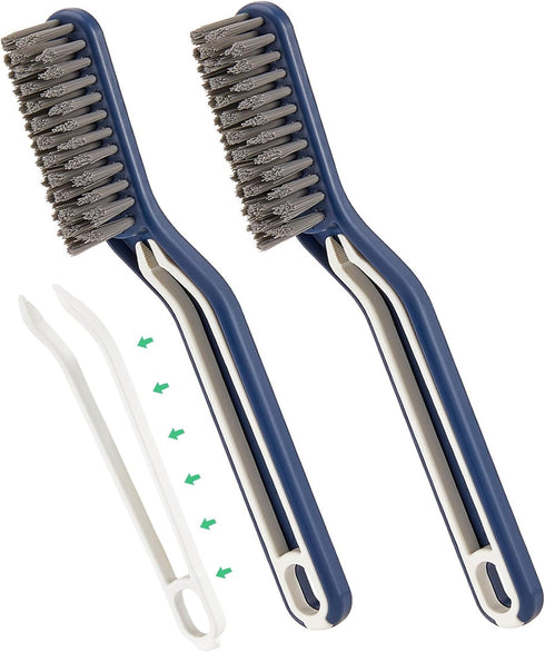 Cleaner Scrub Brush, Stiff Angled Bristles Gap Cleaning Brush, Grout Cleaner Brush for Showers, Bathtubs (Blue-2 PCS)...