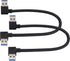 2 Pack Left & Right Angle USB 3.0 A Cable 90 Degree USB 3.0 Type A Male Transferring Data and Charging Extension Cable for Hard Drive,Printers,Mod...