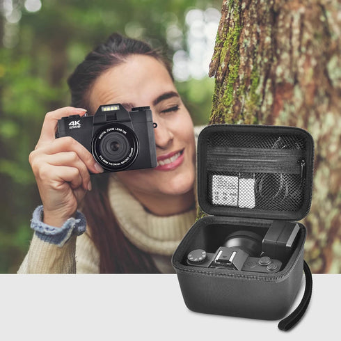 Vlogging Camera Case Compatible with Duluvulu/for TEBNGIHNM/for zheozeig/for Oiadek 4K Digital Cameras for Youtube. Vlog Camera Carrying Storage f...