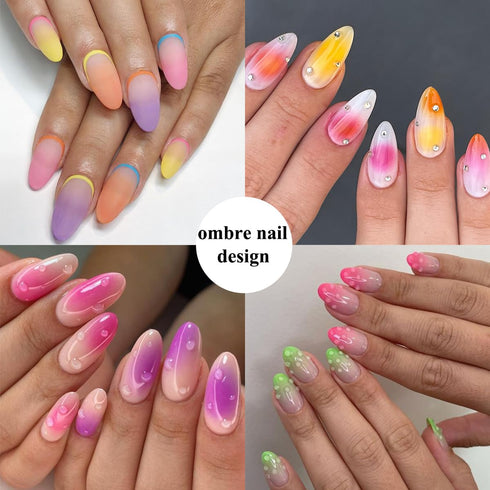 100Pcs Soft Nail Sponges for Ombre, Nail Art Sponges With Grabbing Pen, Aura Nails, Ombre Nail Brush, Manicure Nail Art Tools, Professional Access...