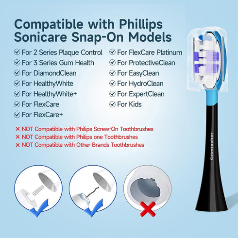 Electric Toothbrush Heads for Philips Sonicare Replacement Heads, 10 Pack Replacement Toothbrush Heads Soft Philips Sonicare A3 Sensitive Replacem...