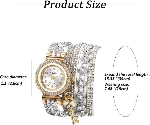 Avaner Women's Bohemia Bracelet Watch, Multilayer Leather Wrap Watch, Bling Rhinestone Quartz Dress Watch for Women...