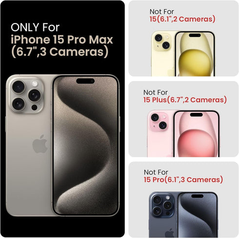[5 in 1 for iPhone 15 Pro max Case,with 2 Pack Screen Protector + 2 Pack Camera Lens Protector,Heavy-Duty Tough Rugged Lightweight Slim Shockproof...