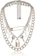 3-5Pcs Punk Layered Key Lock Chunky Chain Choker Necklace Set Gothic Stacking Safety Pin Spike Rivet Collar Necklace for Men Women Hip Hop Rock Co...