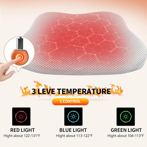 RIGO Heated Seat Cushion for Office Chair with USB Portable Heating Stadium Seats for Bleachers Heater Pad 3 Levels Graphene Heater Cushion Pillow...