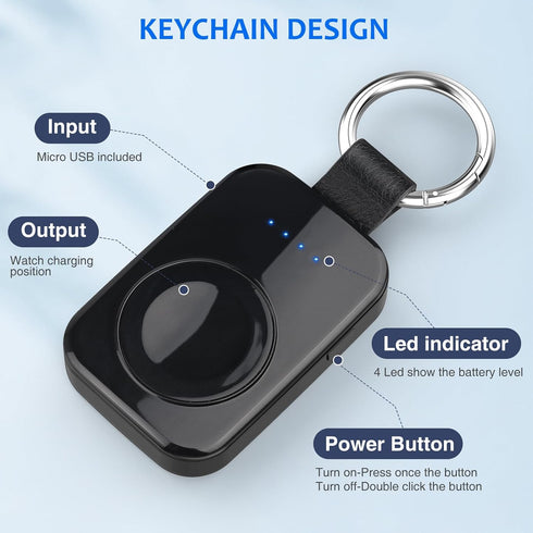 i.VALUX Portable Wireless Charger for Apple Watch Series 9/8/UItra/7/6/5/4/3/2/SE/Nike,Compact Magnetic iWatch Charger 1000mAh Extra Battery Smart...