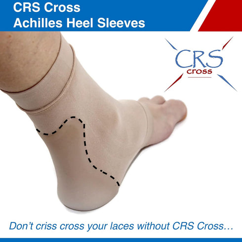CRS Cross Achilles Heel Gel Sleeves. 1 Pair of Premium Padded Compression Gel Sleeve Socks for Cushion and Protection of Haglunds Bump, Achilles T...
