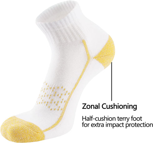 Womens Ankle Athletic Socks Cotton Thick Cushioned Low Cut Running Socks 6 Pack...