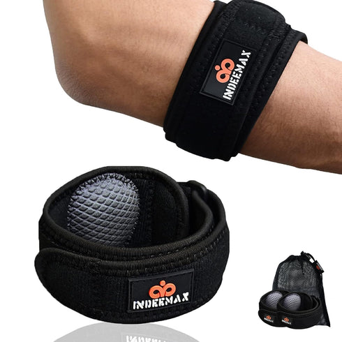 INDEEMAX Tennis Elbow Brace for Men & Women 2Pack Golfers Tennis Elbow Strap Pain Relief Tendonitis Elbow Brace Adjustable Forearm Band with Compr...