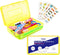 Sooez 1 Pack Clear Pencil Box, Plastic Hard Pencil Case with Stickers, Large Crayon Box with Snap-tight Lid, Stackable Storage Box Art Craft Marke...