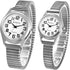 Womens Watch Ladies Wristwatch: Women Silver Stretch Band White Dial Thin Watch Girls Eazy Reader Waterproof Watch Elderly Wrist Watch Mujer Reloj...