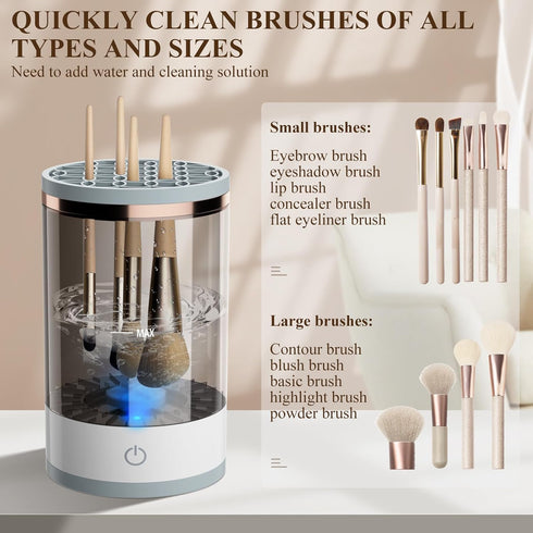 Electric Makeup Brush Cleaner, Cosmetic Brush Cleaner, Upgraded Electric Makeup Brush Cleaner with Brush Clean Mat, Automatic Spinning Makeup Brus...