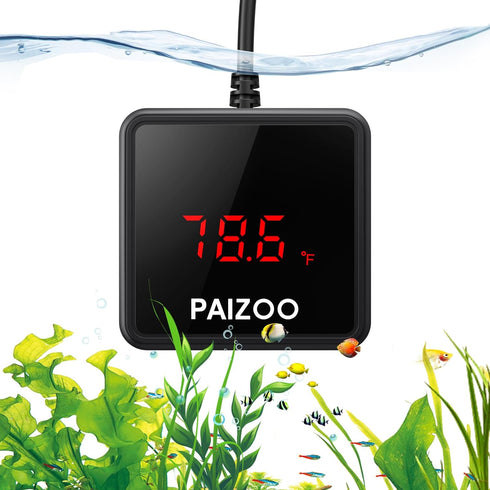 Aquarium Thermometer, LED Digital Thermometer for Fish Tank with USB Power, Highly Accurate Waterproof Temperature Gauge with Suction Cup and 6.5f...