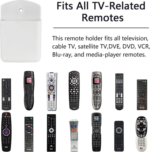 2 Pcs Remote Control Holder Wall Mount, TV Controller Holder, Self Adhesive Remote Holder, Wall Pen Holder Storage Accessories for Home Office Sch...