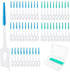 300 Pieces Dual-Use Interdental Brushes Soft Silicone, Disposable Dental Picks,Premium Dental Floss Picks for Effective Teeth Cleaning(200pcs Blue...