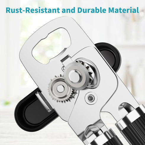 Ultrean Manual Can Opener Bottle Opener,Heavy Duty Stainless Steel Smooth Edge Manual Hand Held Can Opener With Soft Touch Handle, Rust Proof Over...