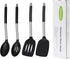 Silicone Spatula Spoon, 4 Pack Silicone Solid Turner Slotted Spatula and Kitchen Silicone Spoons Set for Cooking Baking, Heat Resistant BPA Free B...