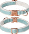 Dog Collar,Metal Buckle Pet Collar Suede Dog Collar Soft&Comfy Adjustable Pet Gift Collars with Bow for Small Medium Large Dogs (Small, Blue&White...