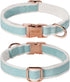 Dog Collar,Metal Buckle Pet Collar Suede Dog Collar Soft&Comfy Adjustable Pet Gift Collars with Bow for Small Medium Large Dogs (Small, Blue&White...