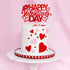 1 Pack Red Happy Valentine's Day Cake Topper Heart Love Cupcake Picks for Cake Decorations Valentine's Wedding Party Holiday Supplies...
