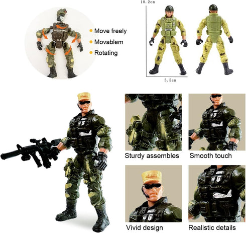 Army Men Soldiers Toy for Boys Age 4-7,Military Soldier Playset Military Figures for Boys,Army Men Action Figure with Weapon,Army Toy Set for Boys...
