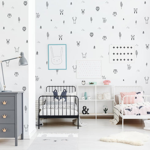 Stylish Animal Wall Stickers - Nursery, Toddler, Kids Jungle Wall Stickers with Adorable Safari Animal Designs. Easy to Apply Baby Wall Stickers. ...