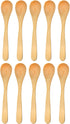 BambooMN Bamboo Serving Spoons, Mini Salt Sugar Spoon, Tiny Wooden Spoons for Spices, Carbonized Brown Oval 4.3", 10 Pieces...