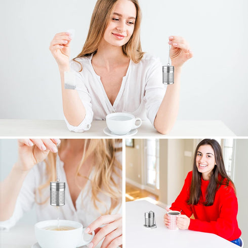 Tea Infusers for Loose Tea, 18/8 Stainless Steel Tea Strainer Set, Extra Fine Mesh Tea Steeper for Brew Tea, Spices & Seasoning...
