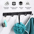 Wall Hooks Racks Stainless Steel Haning Row Hooks for Coat Hat Towel Purse Robes Mudroom Bathroom Entryway (Black, 2 Packs)...