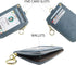 Black Lanyards for Id Badges, Pu Leather ID Badge Card Holder Wallet with 1 Clear ID Window, 4 Credit Card Slots, 1 Side Zipper Pocket,Wrist Strap...