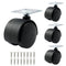 4pcs 1.5 Inch Swivel Caster Wheels, Black Nylon Plate Caster Wheels, Heavy Duty Swivel Plate Casters Wheels Replacement for Furniture, Cart, Cabin...