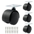 4pcs 1.5 Inch Swivel Caster Wheels, Black Nylon Plate Caster Wheels, Heavy Duty Swivel Plate Casters Wheels Replacement for Furniture, Cart, Cabin...