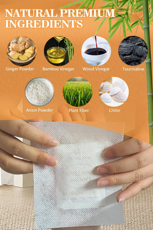 Foot Pads, Ginger FootPads, Natural Ginger Powder Bamboo Vinegar Foot Patches 20 Packs....
