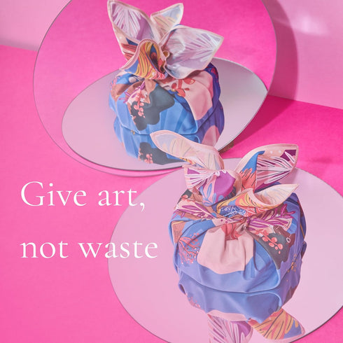 Wrappr Gift Wrap, Eco friendly & Zero-waste Furoshiki Fabric Wrap, Vision print designed by artist Essery Waller, 70 cm. x 28 in. square, Printed ...