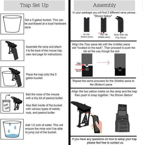 RinneTraps - 2 Pack Walk The Plank Mouse Trap | Bucket Mouse Trap | Mini Flip N Slide | 2 Free Ramps Included- Multi Catch, Auto Resetting | Human...